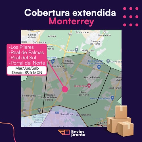 Cobertura extendida Monterrey - Envíos Pronto
