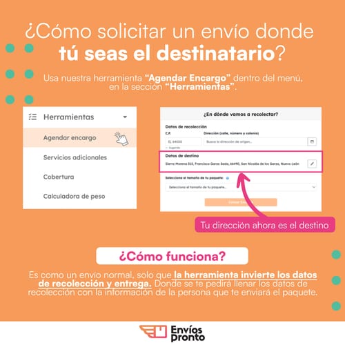 Cómo solicitar un envío donde tú seas el destinatario