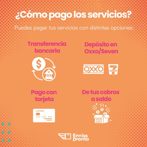 Opciones de pago de servicios de Envíos Pronto
