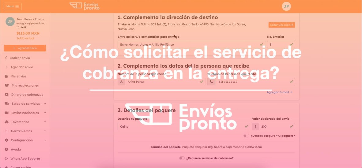 Cómo solicitar el servicio de cobranza en la entrega